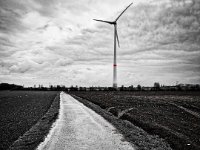 Nach 15 km in den Feldern auf dem Weg nach Hause  iPhone 8 plus - 05.April 2018 - : Felder, Feldweg, Landschaft, Landwirtschaft, Regen, Weg, Windrad