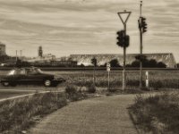 Citroen DS  Pentax K-1, smc PENTAX-FA 77mm F1.8 Limited  -09.September 2018 - : Ampel, Auto, Felder, Gebäude, Oldtimer, Straße