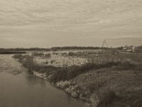 Lippeaue im Hochwasser  Pentax K-1, SMC Pentax FA 1.9/43 Limited  - 17.12.2019 - : Landschaft, Lippe, Fluss, Straßenarbeit, Baustelle, Straße