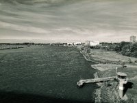 Brückenblick auf den Rhein  Pentax 645N, SMC FA 2.8/45, Gelbfilter, Rollei RPX100@64
