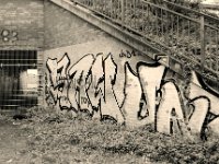 TOY Stümper  Pentax MZ-S, SMC FA  1.8/31 Limited, Bergger Pancro400 : Unterführung, Graffiti, Landschaft