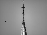 Kirchturmspitze im Dorf  PENTAX K-3 Mark III Monochrome, SIGMA ZEN MIRROR-TELEPHOTO 8.0/600 MC  - 15.08.2025 -