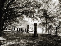 Jüdischer Friedhof, Xanten  Canham DLC 45; Super Angulon 4.5/75; Delta 400 - August 2001, 10 Uhr am Morgen -