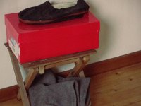 red box and shoes