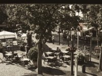 Marktplatz aus Vogelsicht : Cafe, Fahrrad, Markt, Straße, Xanten